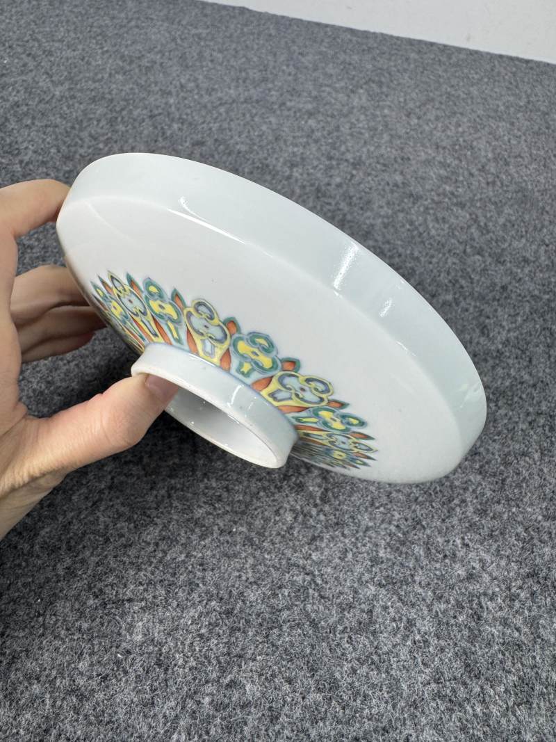 清雍正 鬥彩花卉紋鏜鑼洗 - 图7