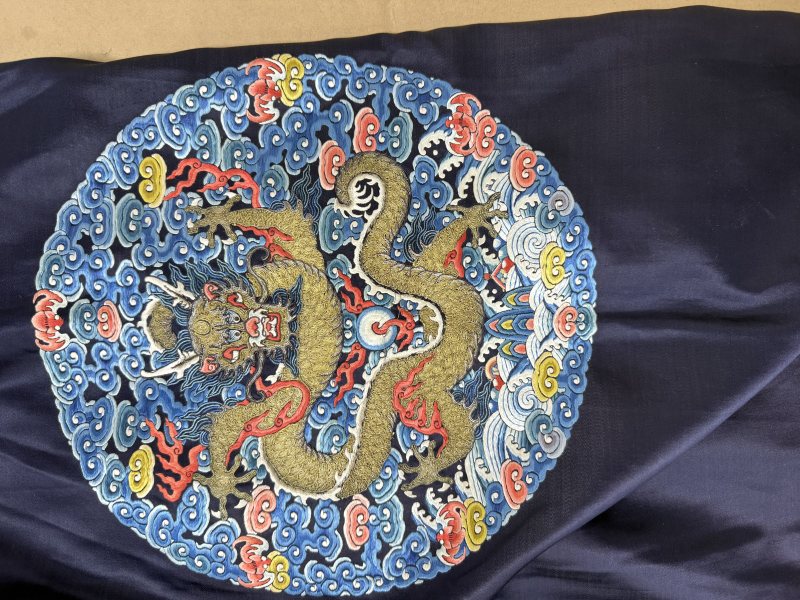 清道光 八團龍紋袍料 - 图4