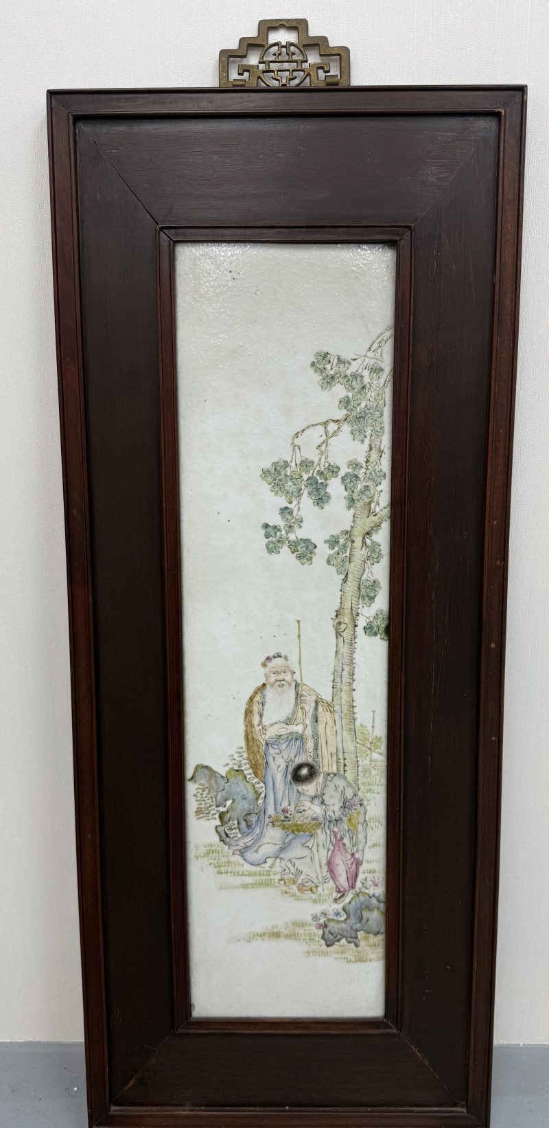 民國粉彩四愛圖人物瓷板一套（四屏） - 图4