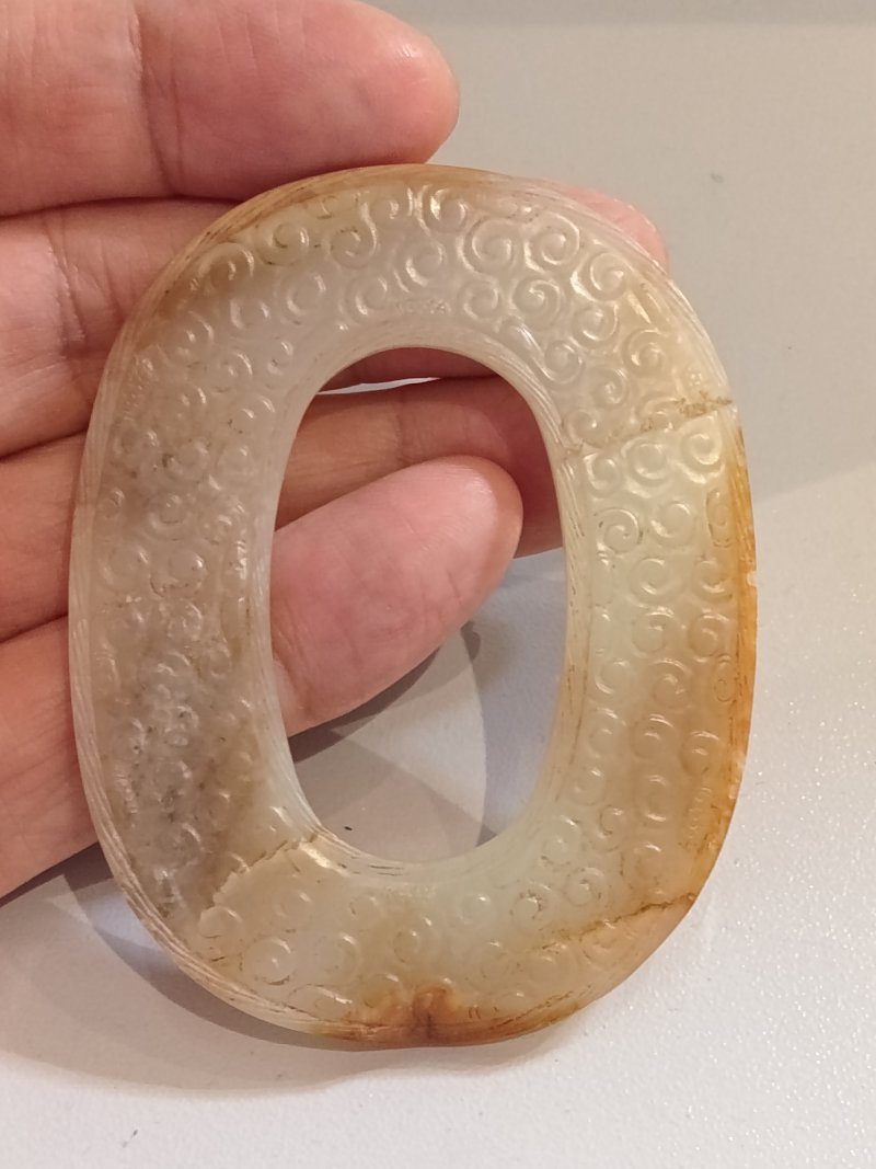 春秋  白玉絞絲組合龍紋璧 - 图3