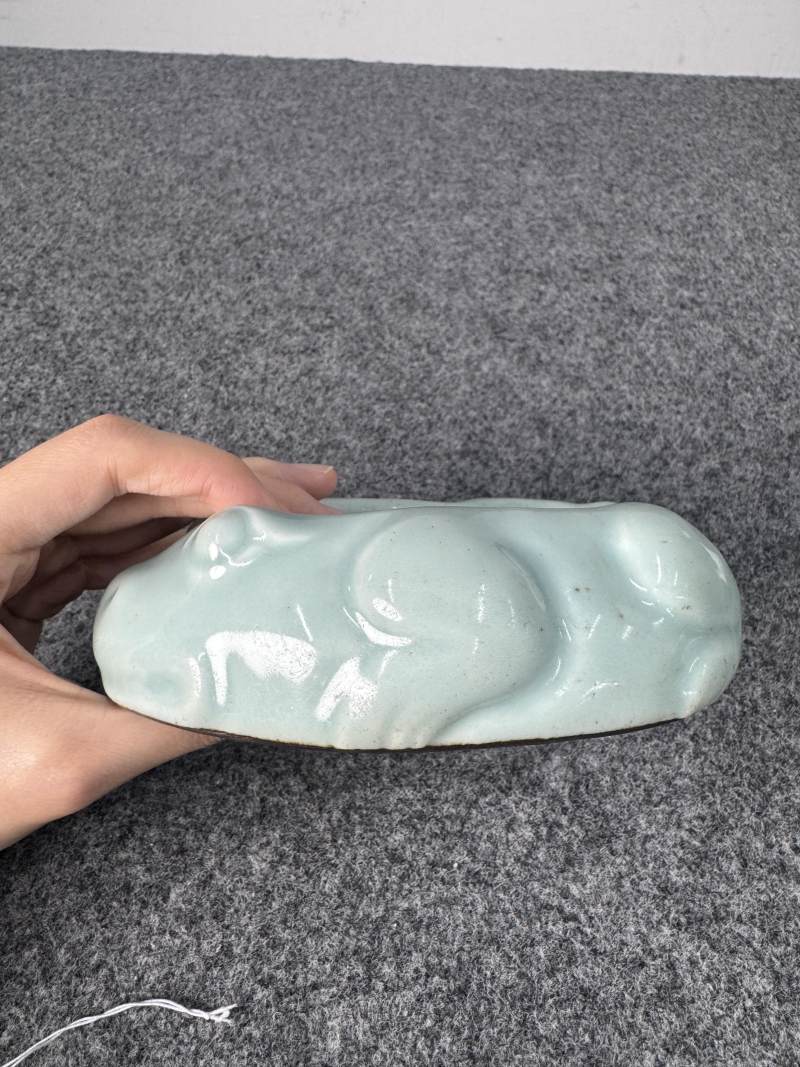 十八世紀 青釉蛙形硯 - 图3