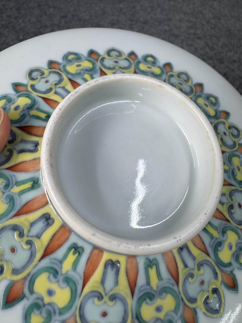 清雍正 鬥彩花卉紋鏜鑼洗 - 图8