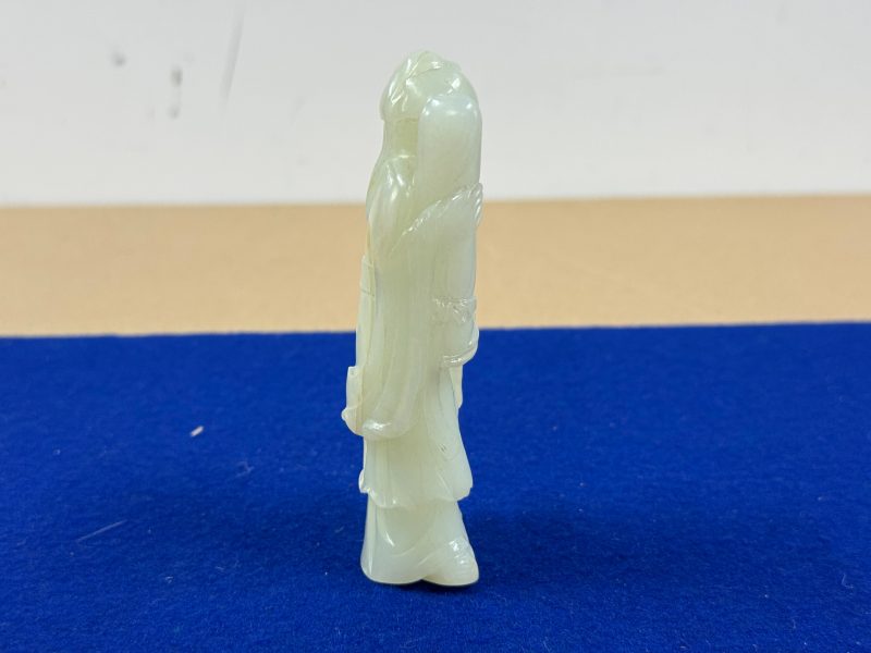 清 白玉攜琴高士 - 图5
