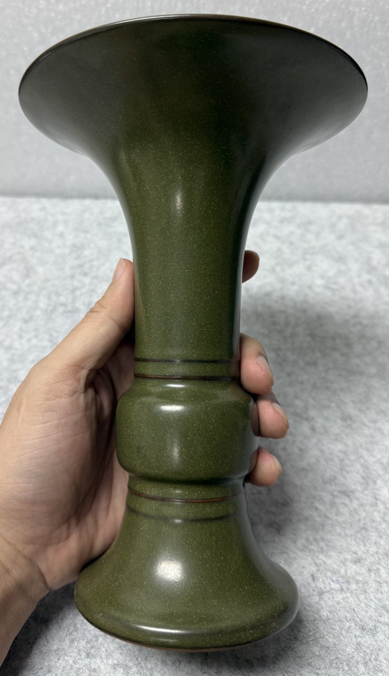 清乾隆茶葉末釉花觚 - 图5