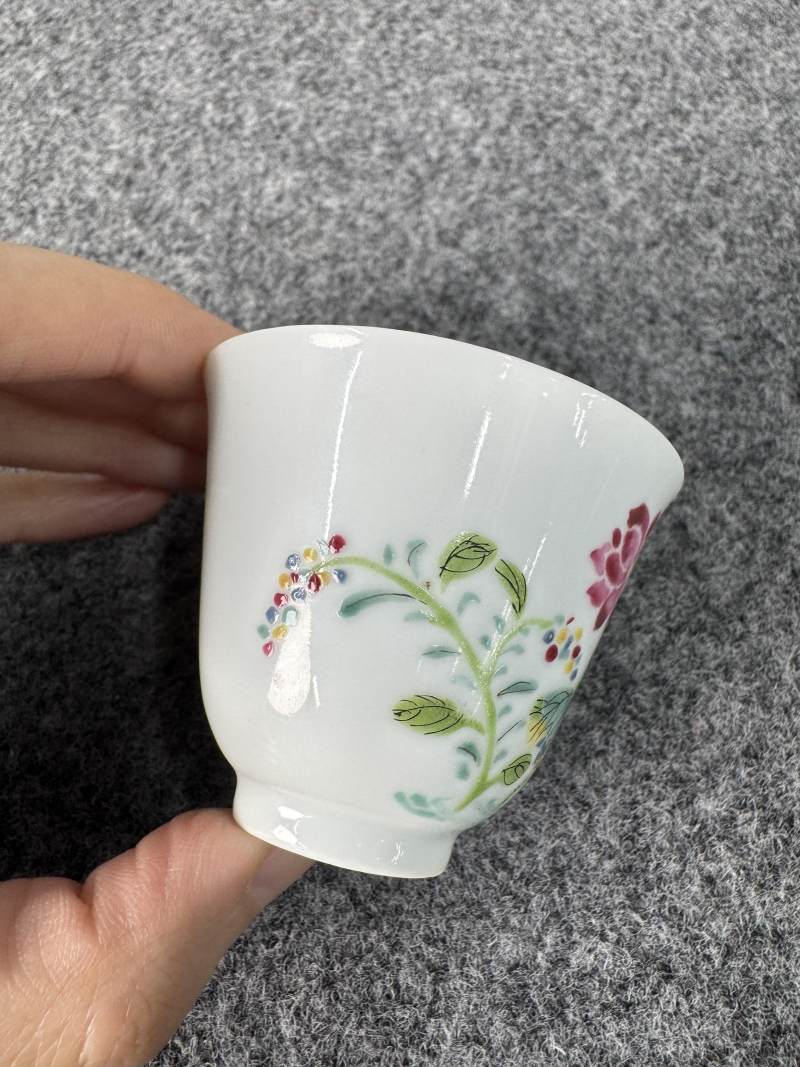 清雍正 粉彩沒骨荷花杯一對 - 图19