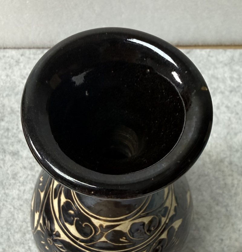 金 磁州窯剔花玉壺春瓶 - 图4