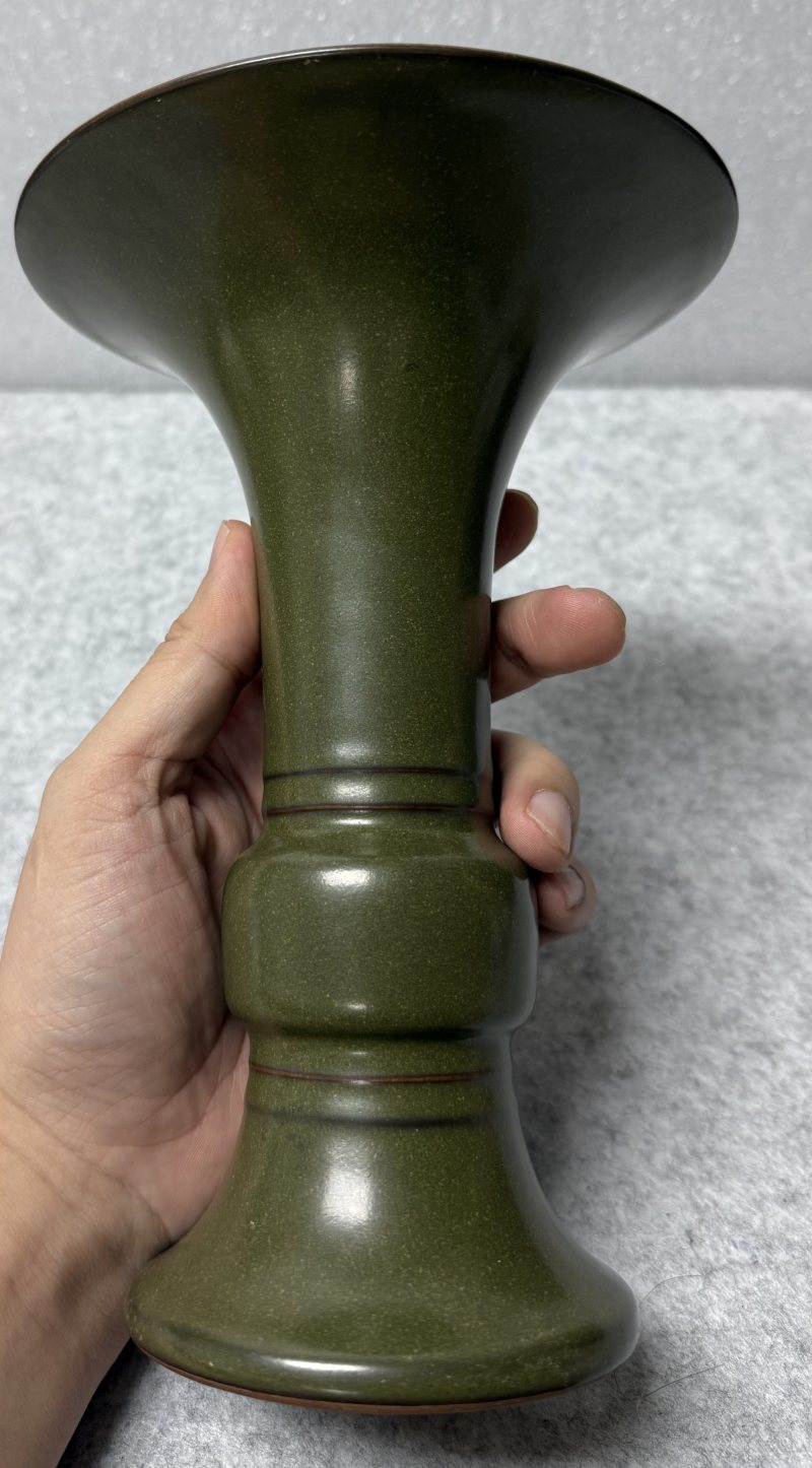 清乾隆茶葉末釉花觚 - 图6