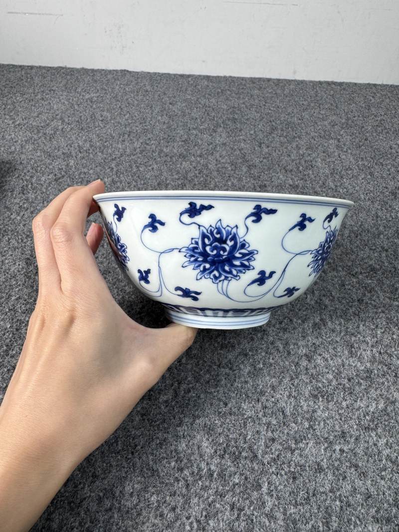 清康熙 青花纏枝蓮紋碗一對 - 图22