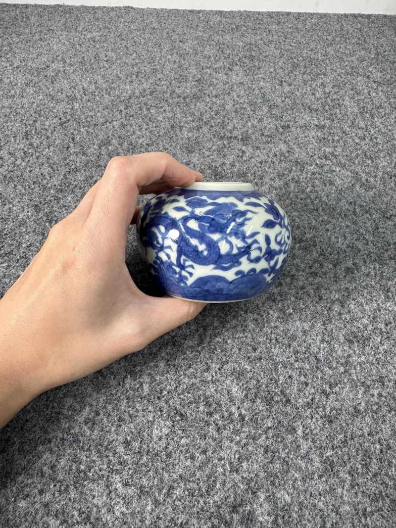 明萬曆 青花龍紋水丞 - 图8