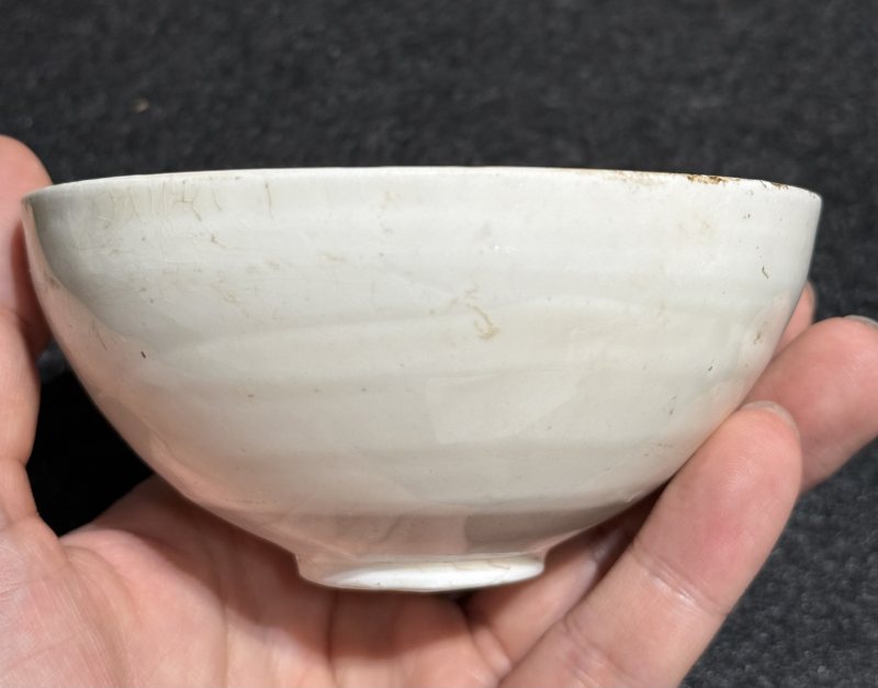 宋 當陽峪白釉刻劃蓮紋杯、托一套 - 图6