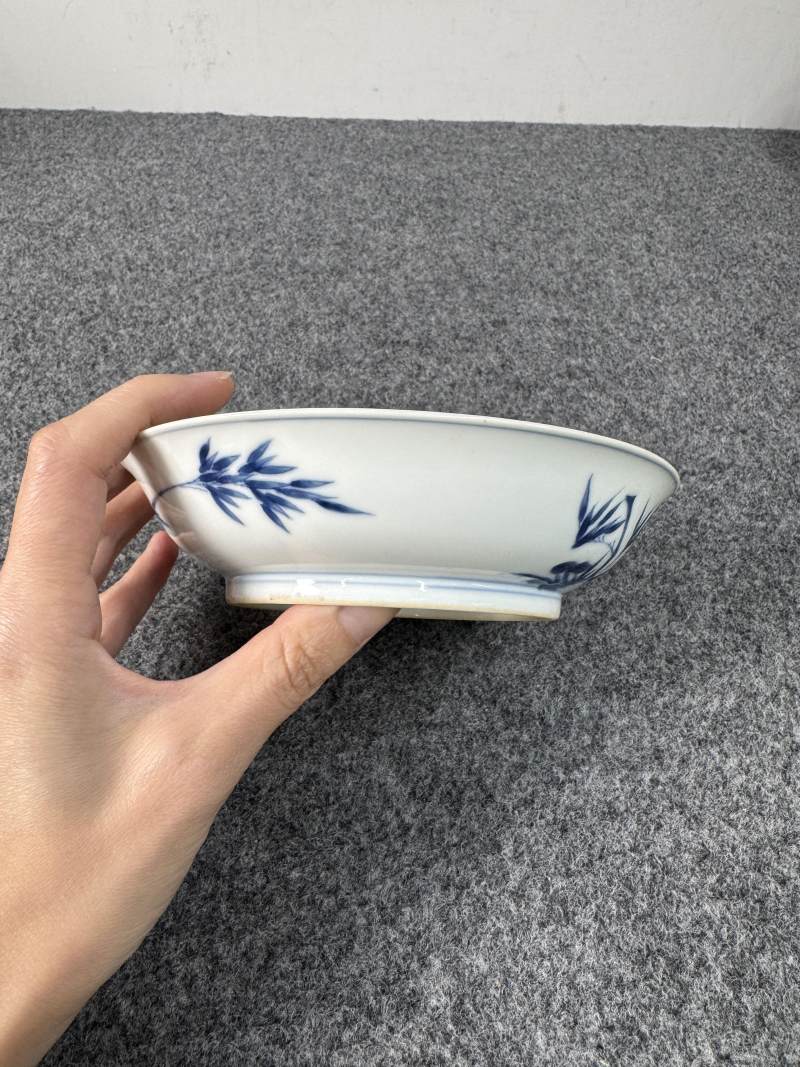清雍正 青花竹紋盤 - 图6
