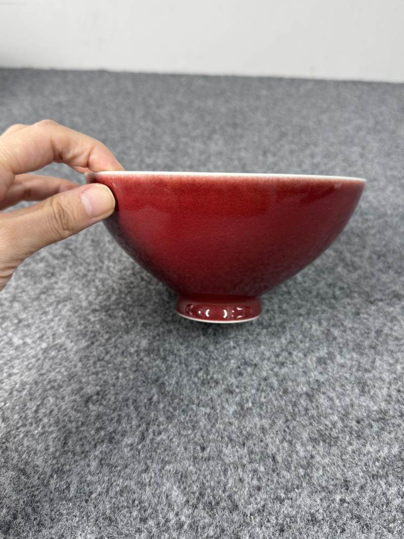 清乾隆 霽紅釉蓮子碗一對 - 图15