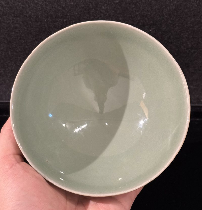 宋 龍泉青釉刻蓮紋盞 - 图7