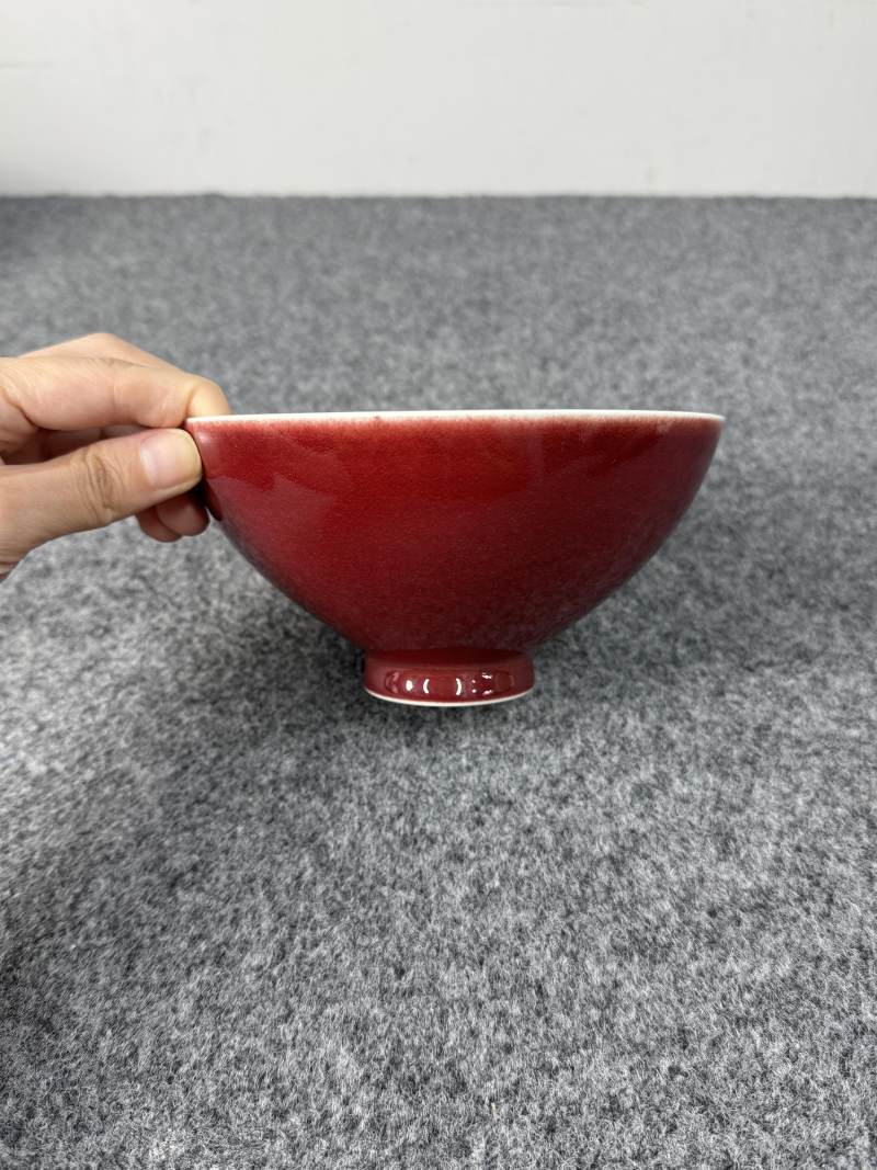 清乾隆 霽紅釉蓮子碗一對 - 图17