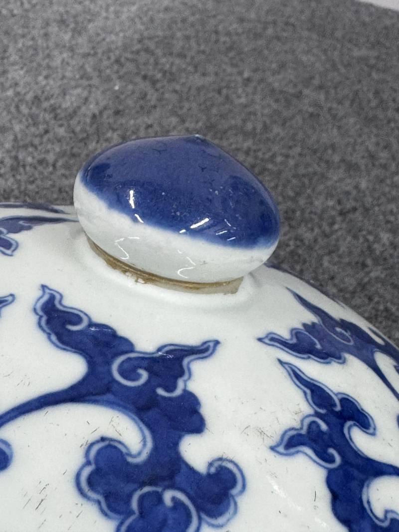 清道光 青花纏枝蓮紋蓋罐 - 图20