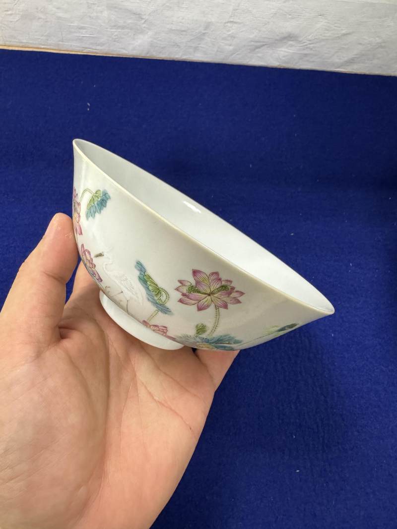 清道光 粉彩「一路連科」碗一對 - 图18