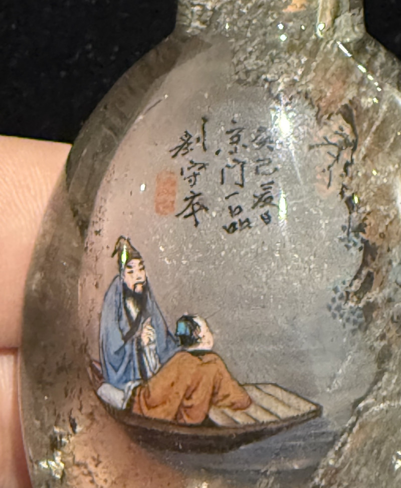 2013年 劉守本作 水晶內繪赤壁圖鼻煙壺 - 图6