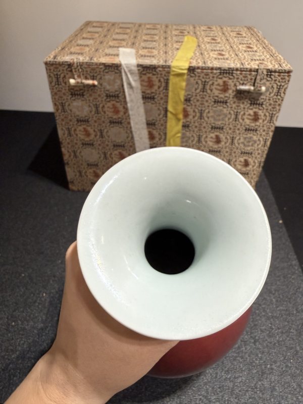 清乾隆霽紅釉玉壺春瓶 - 图6