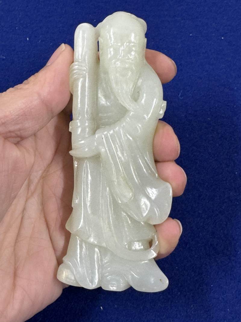 清 白玉攜琴高士 - 图8
