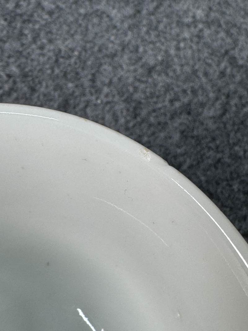 清康熙 米黃地五彩花鳥紋杯一對 - 图30