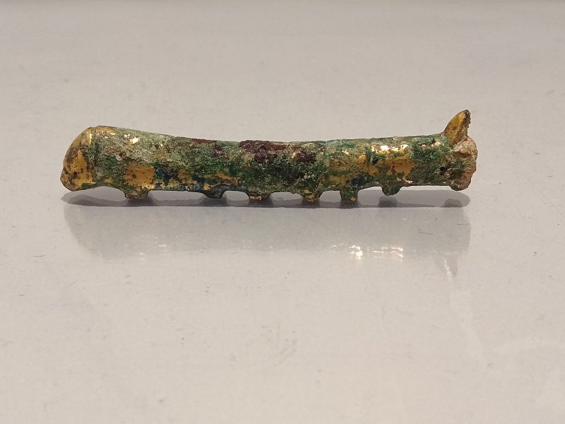 西漢銅鎏金蠶 - 图2