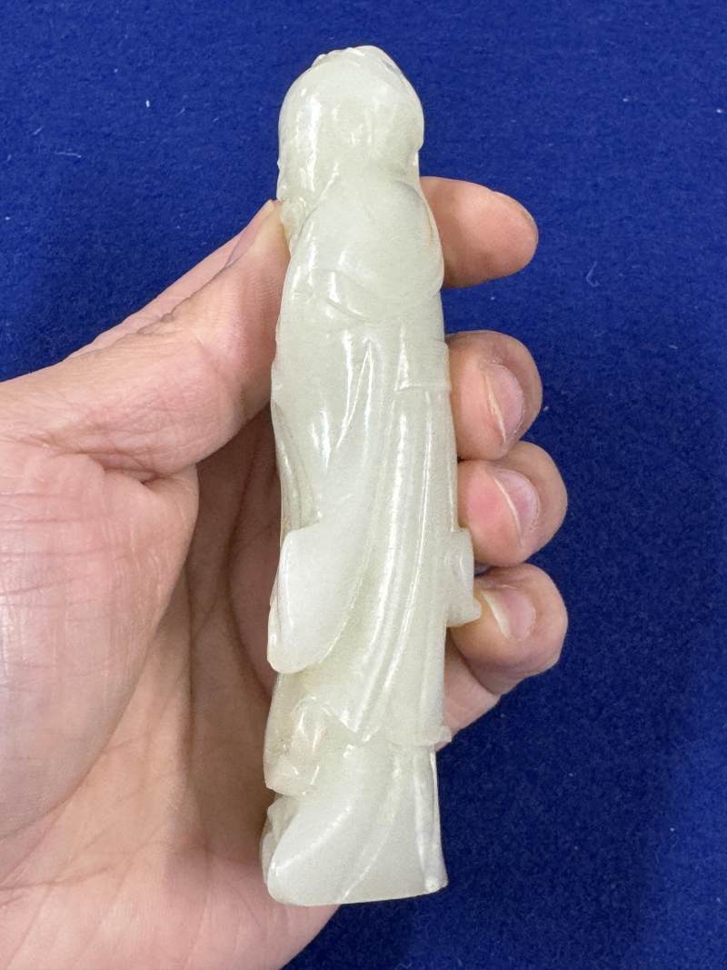 清 白玉攜琴高士 - 图9