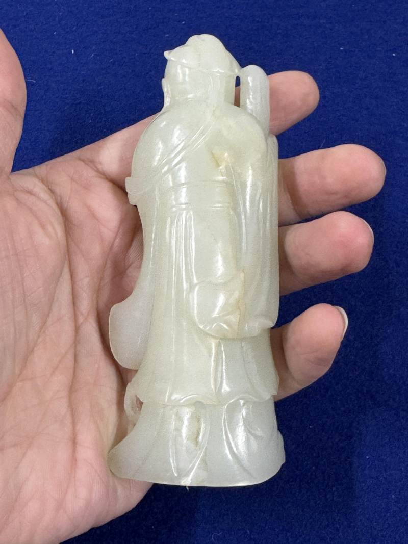 清 白玉攜琴高士 - 图10