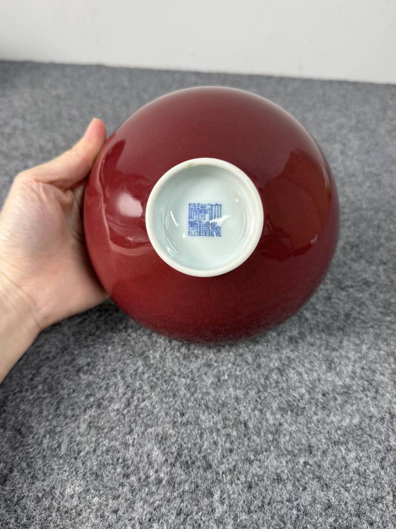 清乾隆 霽紅釉蓮子碗一對 - 图20