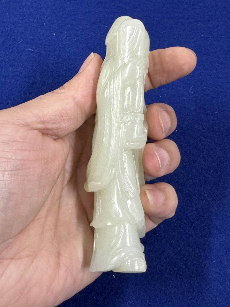 清 白玉攜琴高士 - 图11