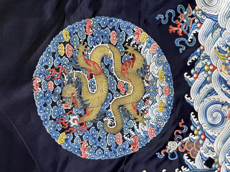 清道光 八團龍紋袍料 - 图6