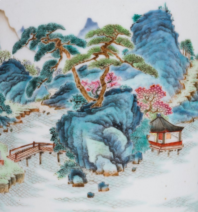清乾隆 粉彩九江琵琶亭山水圖筆筒 | AN EXTREMELY RARE AND IMPORTANT 'TANG YING' FAMILLE ROSE BRUSHPOT, BITONG - 图39