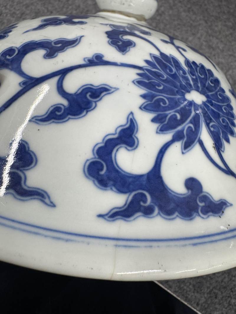 清道光 青花纏枝蓮紋蓋罐 - 图25