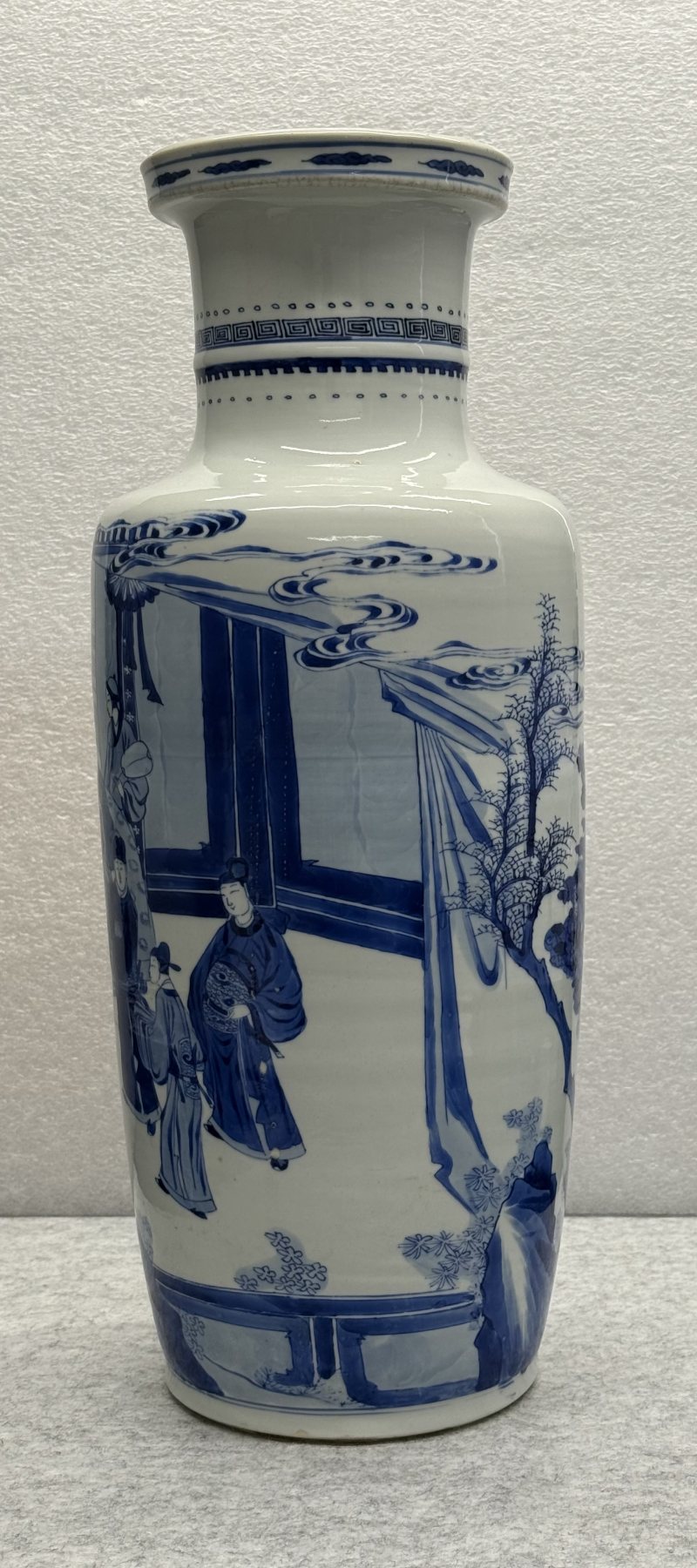 清康熙青花郭子儀祝壽棒槌瓶 - 图3