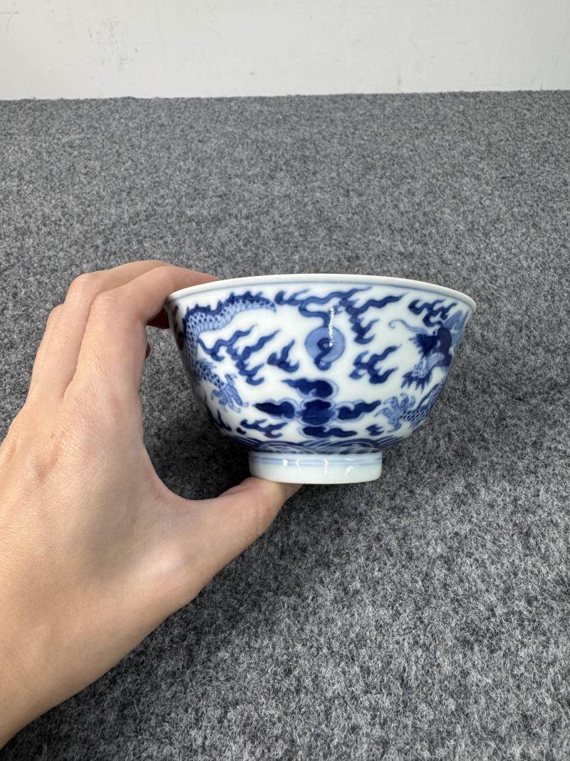 清道光 青花龍紋碗 - 图3