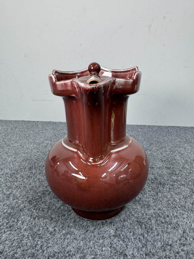 清康熙 霽紅釉僧帽壺 - 图8