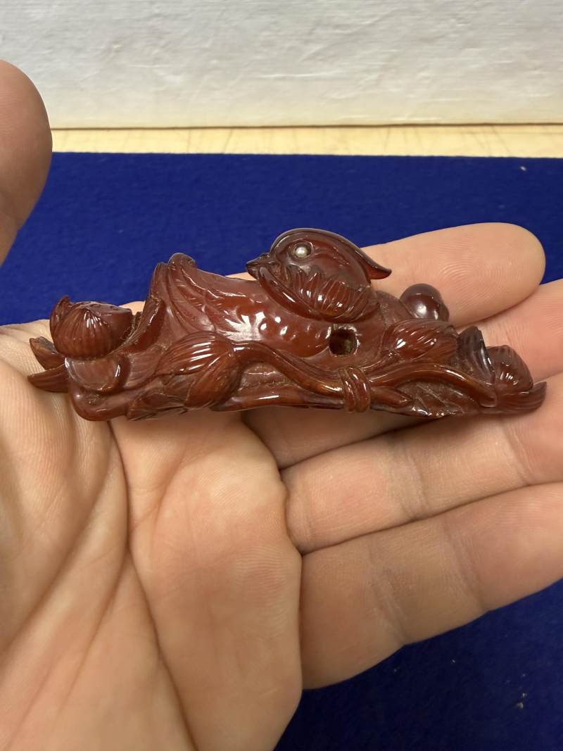 十七世紀 蜜蠟「素明」鴛鴦筆架 - 图8