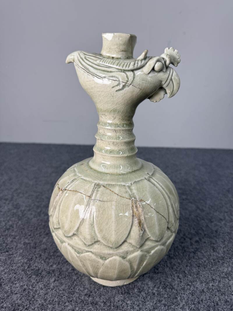青白釉鳳首壺 - 图4