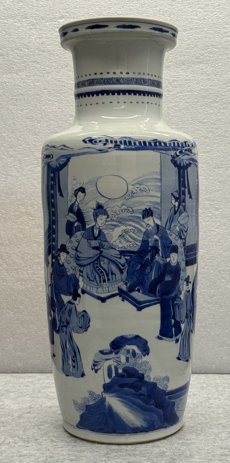 清康熙青花郭子儀祝壽棒槌瓶 - 图4