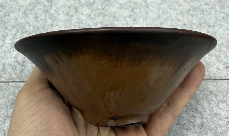 宋 建窯柿釉斗笠盞 - 图5