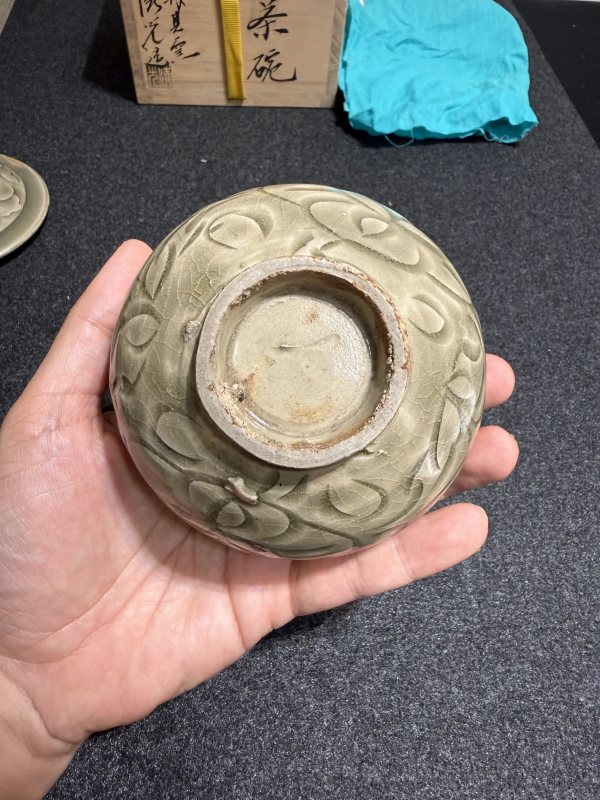 北宋耀州窯青釉刻劃花卉紋蓋罐 - 图6