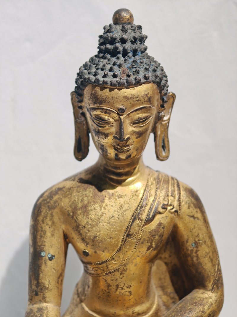 十五世纪 西藏铜鎏金释迦牟尼 - 图6