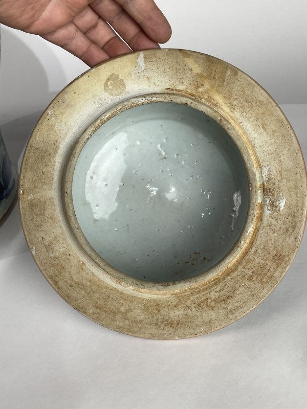 清初 青花花卉纹将军罐 - 图7
