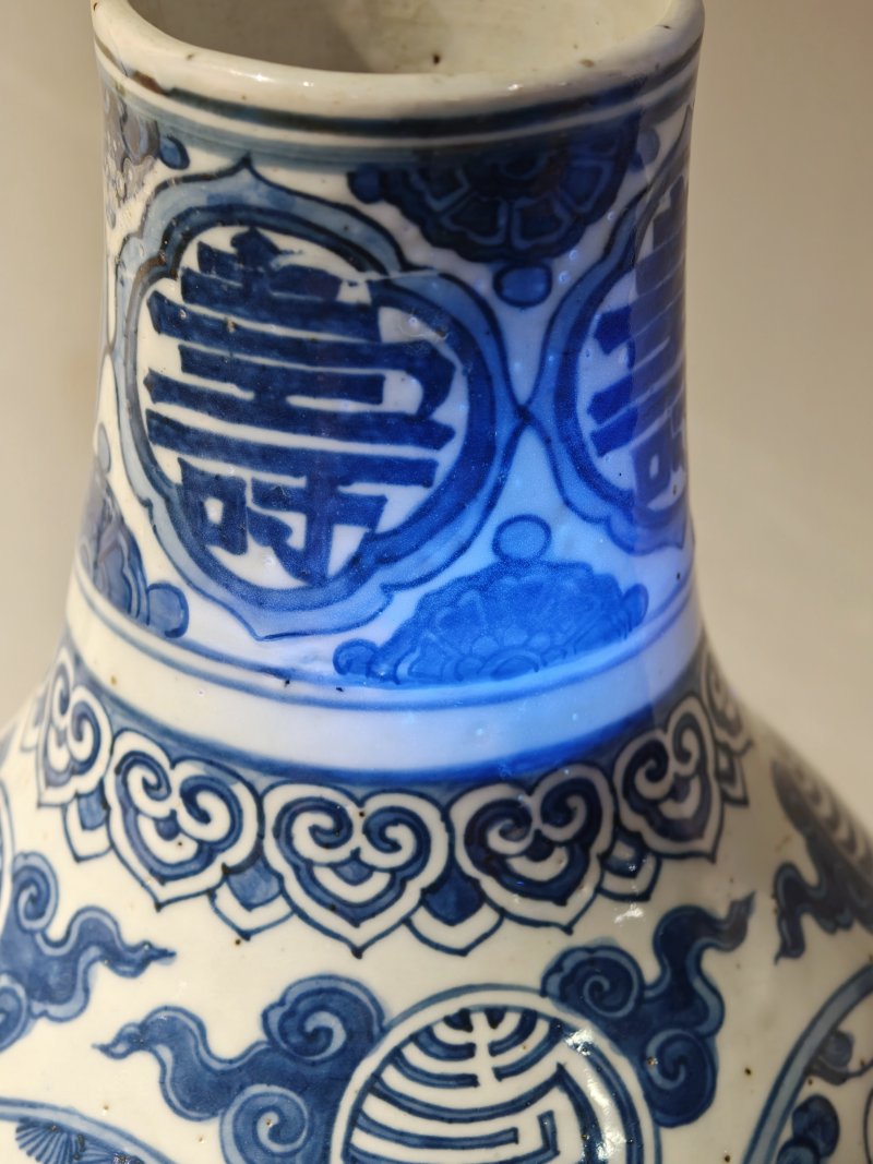 明嘉靖 青花仙人祝寿图大葫芦瓶 - 图13