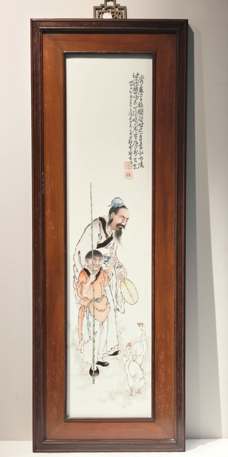 民国 刘希任作粉彩人物瓷板一组四件 - 图13