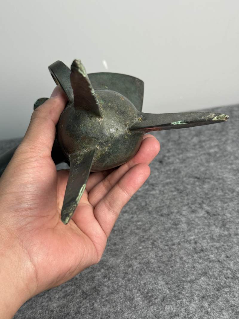 青銅「天父」獸面紋爵杯 - 图9