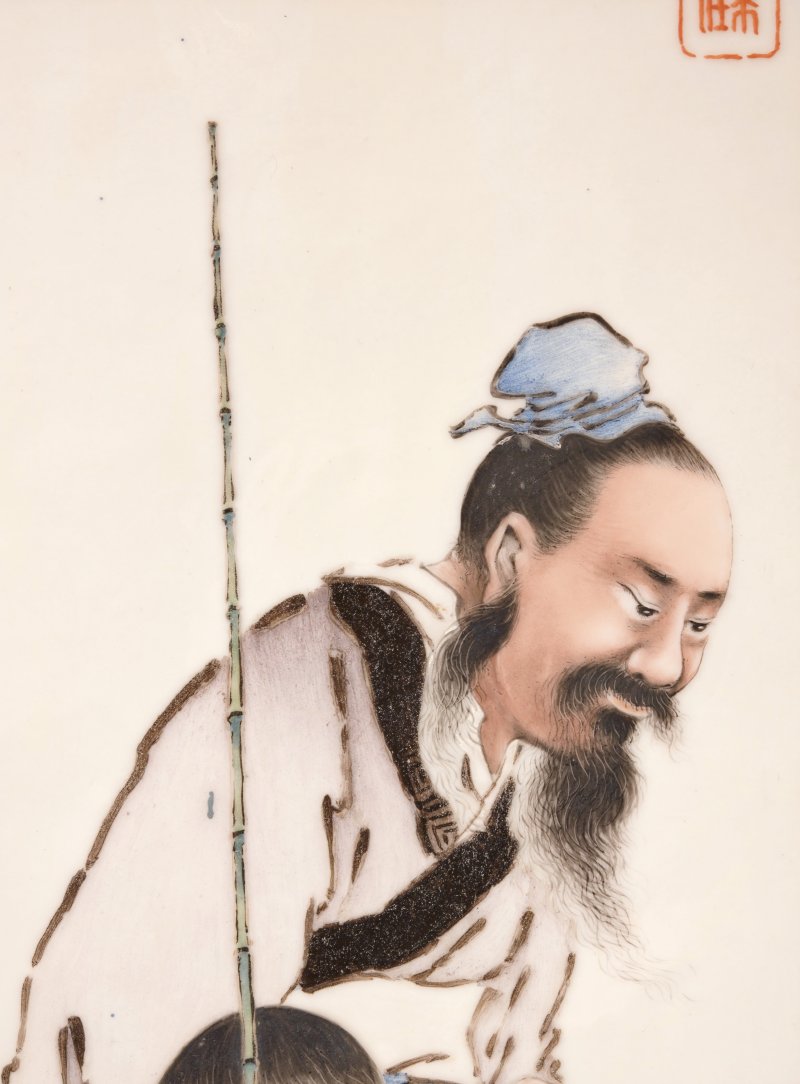 民国 刘希任作粉彩人物瓷板一组四件 - 图15