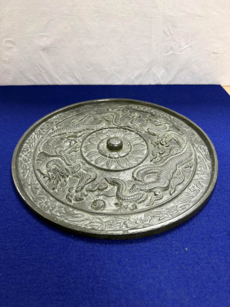 銅雙龍紋鏡 - 图5