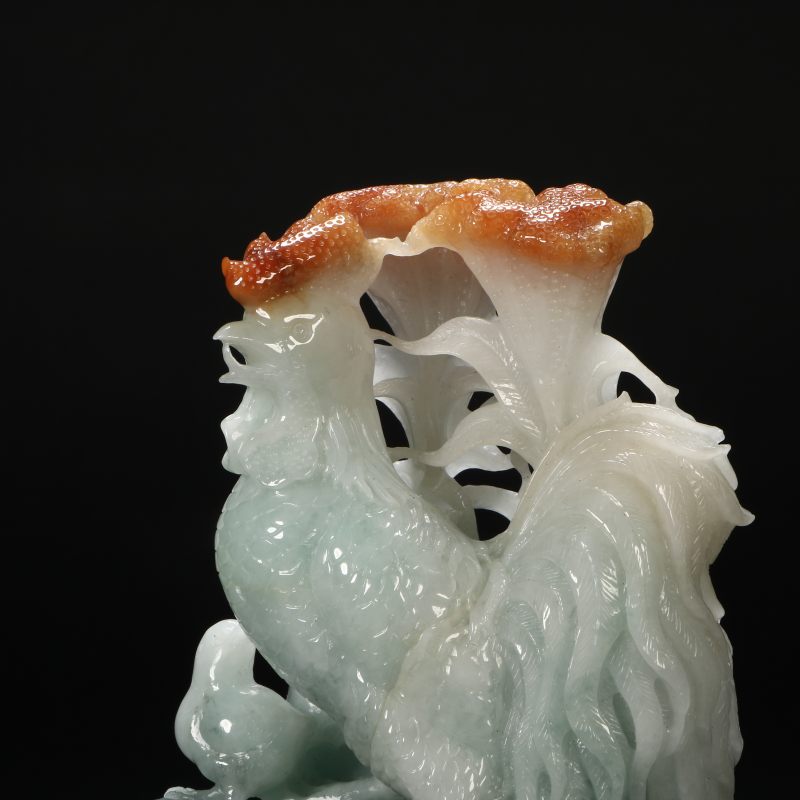 翡翠雄鸡摆件 - 图2