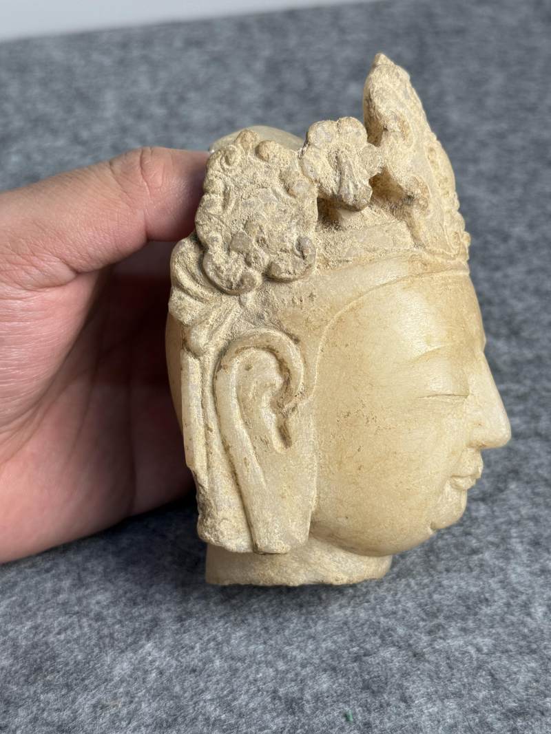白大理石菩薩頭像 - 图4