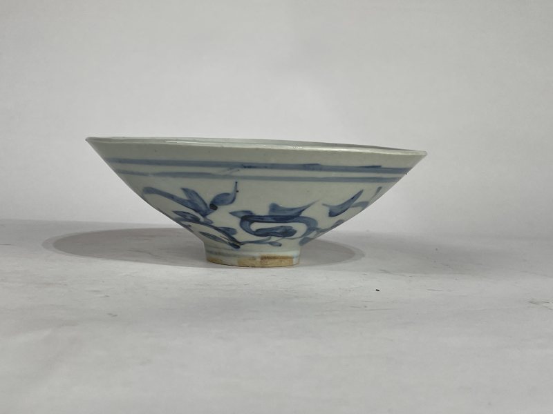 解放后 青花斗笠碗